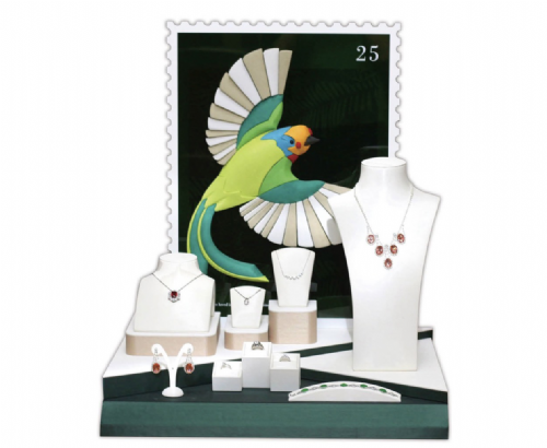 五色鳥郵票造型立體珠寶展示套組